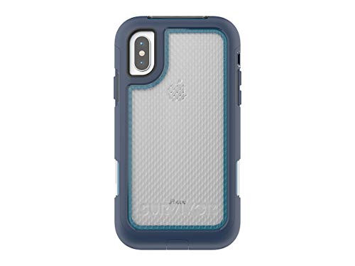 Griffin, iPhone X Rugged Case, Survivor Extreme with Rotating Belt Clip, 10 Ft Drop Protection, Slim Protective Case, Blue/Light Blue