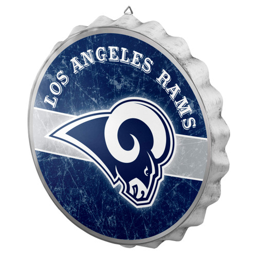 FOCO Los Angeles Rams NFL Metal Distressed Bottlecap Sign FOCO Los Angeles Rams NFL Metal Distressed Bottlecap Sign