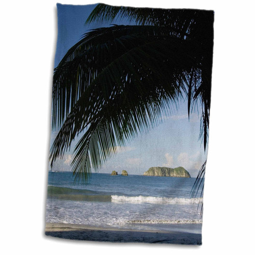 3D Rose Beach Palm Tree-Manuel Antonio-Costa Rica-Na02 Rnu0092-Rolf Nussbaumer Hand/Sports Towel, 15 x 22