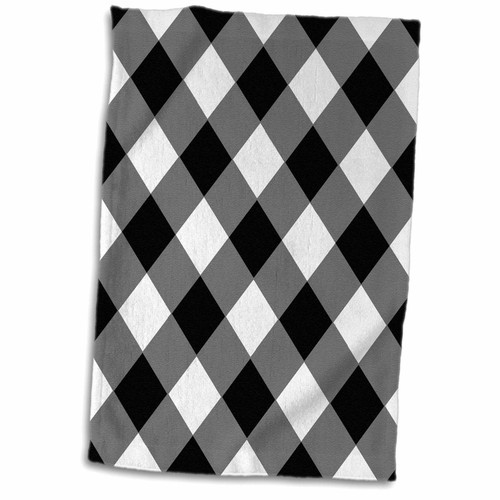 3D Rose Black White and Grey Print TWL_35481_1 Towel, 15" x 22"