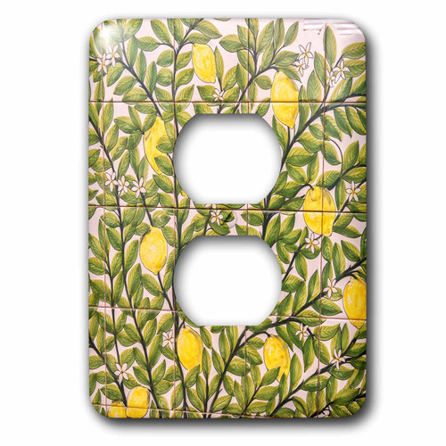 3D Rose LSP_227826_6 Portugal, Evora, Hand Painted Ceramic Tile Mural 2 Plug Outlet Cover