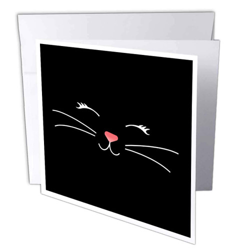3dRose Too Cute Black Kitty Cat Face Nose and Whiskers - Greeting Card, 6" x 6", Single (gc_242329_5) 3dRose Too Cute Black Kitty Cat Face Nose and Whiskers - Greeting Card, 6" x 6", Single (gc_242329_5)