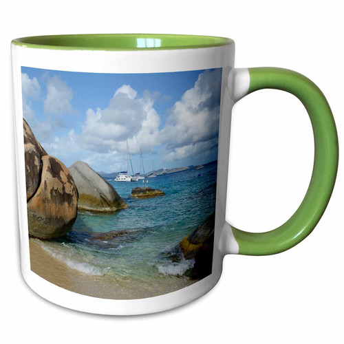 3dRose Caribbean, BVI, Virgin Gorda. Giant boulders in Spring Bay, The Baths. - Mugs (mug_207139_7)