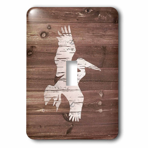 3dRose lsp_261831_1 White Painted Flying Pelican on Brown Weatherboard- Not Real Wood Toggle Switch