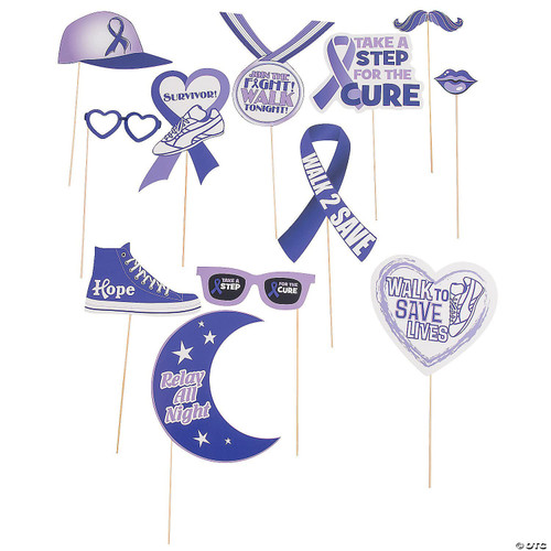 Fun Express Purple Ribbon Photo Stick Props | Paper | Pack of 12