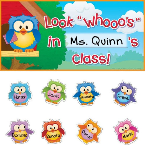 Really Good Stuff EZ Stick Owl Friends Door Sign And Student Name Pieces