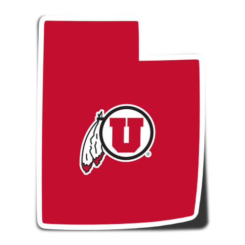 University of Utah Sticker U of Utes Vinyl Decal Laptop Water Bottle Car Scrapbook (State Border Sticker)