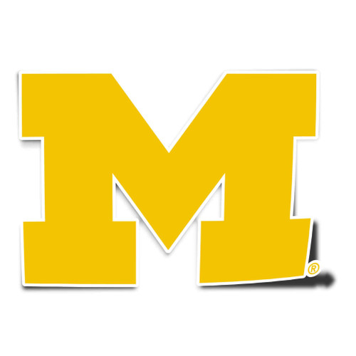 University of Michigan Sticker Wolverines UM U of M Go Blue Hail Vinyl Decal Laptop Water Bottle Car Scrapbook Sticker (IND 1)
