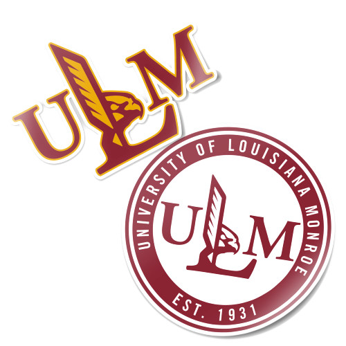 University of Louisiana Monroe ULM Warhawks Sticker Vinyl Decal Laptop Water Bottle Car Scrapbook (4 Inch Set V1)