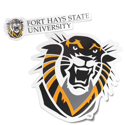 Fort Hays State University FHSU Tigers Sticker Vinyl Decal Laptop Water Bottle Car Scrapbook (4 Inch Set V1)