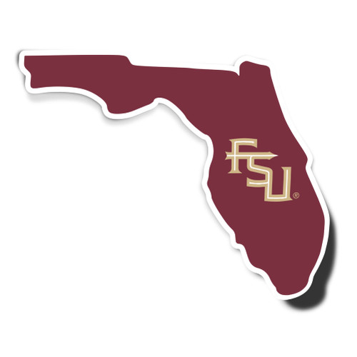 Florida State University Seminoles FSU Vinyl Decal Laptop Water Bottle Car Scrapbook (State Border Sticker)