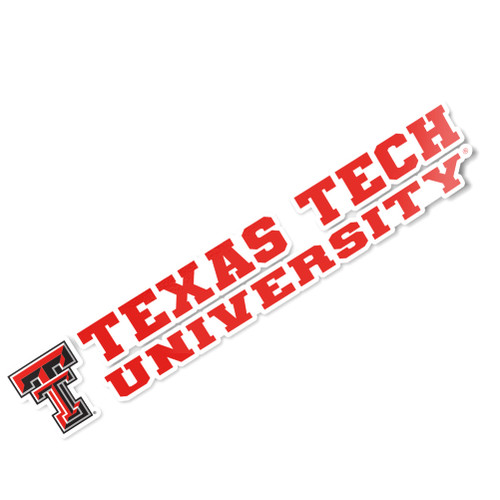 Texas Tech University TTU Red Raiders Name Logo Vinyl Decal Laptop Water Bottle Car Scrapbook (8 Inch Sticker)