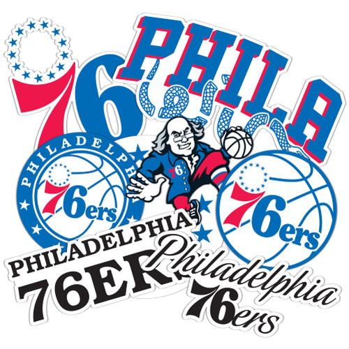 Desert Cactus Philadelphia 76ers NBA Officially Licensed Sticker Vinyl Decal Laptop Water Bottle Car Scrapbook (Type 2)