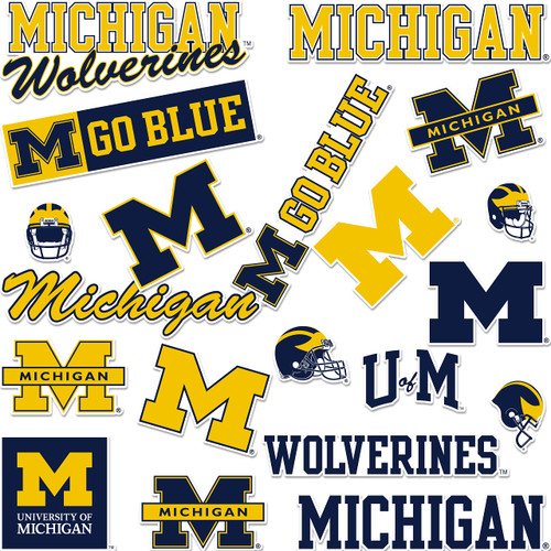 University of Michigan Sticker Wolverines UM U of M Go Blue Hail Sticker Vinyl Decal Laptop Water Bottle Car Scrapbook (Type A)