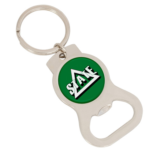Desert Cactus Delta State University Bottle Opener Keychain Chippewas CMU Car Keys (Silver Bottle)
