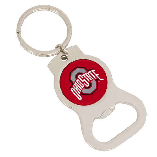 Desert Cactus Ohio State University Bottle Opener Keychain Buckeyes OSU Car Keys (Silver Bottle)
