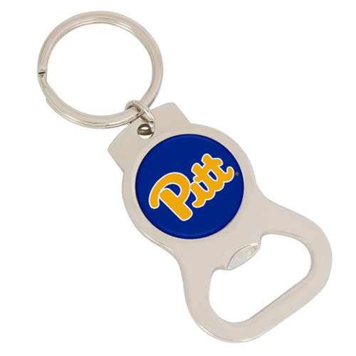 Desert Cactus University of Pittsburgh Bottle Opener Keychain Panthers Pitt UP Car Keys (Silver Bottle)