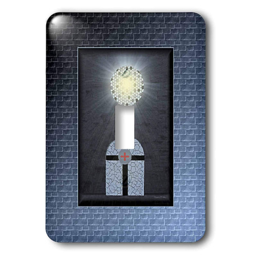 3dRose lsp_7101_1 Stained Glass Single Toggle Switch, Multicolor