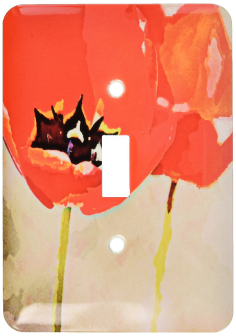 3dRose lsp_56283_1 Painted Red Poppies Flowers Floral Print Single Toggle Switch