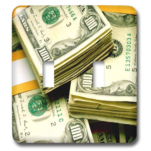 3dRose lsp_5774_2 Money one Hundred Dollars Double Toggle Switch, Multicolor