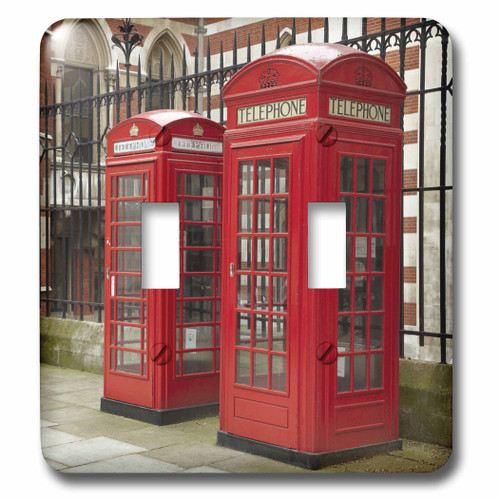 3dRose LLC lsp_82770_2 Phone Boxes, Royal Courts of Justice, London, England Eu33 Dwa0003 David Wall Double Toggle Switch