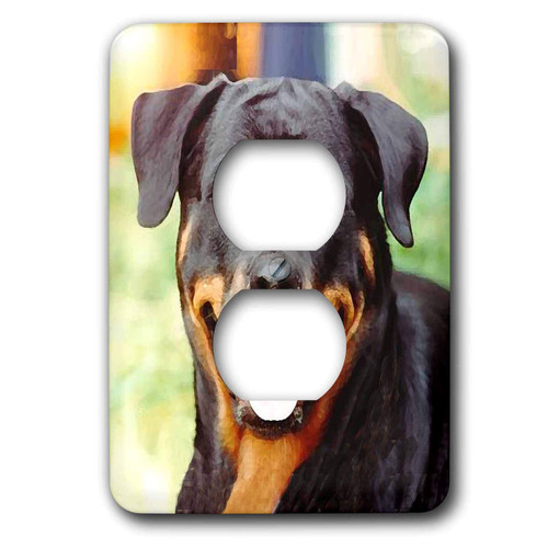 3dRose lsp_4368_6 Rottweiler 2 Plug Outlet Cover