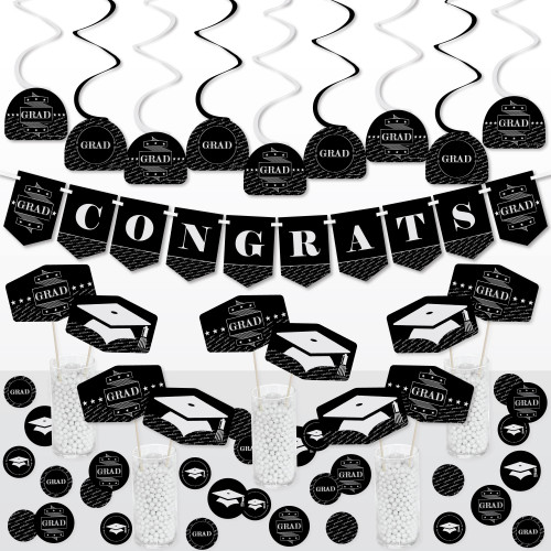 Big Dot of Happiness Graduation Cheers - Graduation Party Supplies Decoration Kit - Decor Galore Party Pack - 51 Pieces