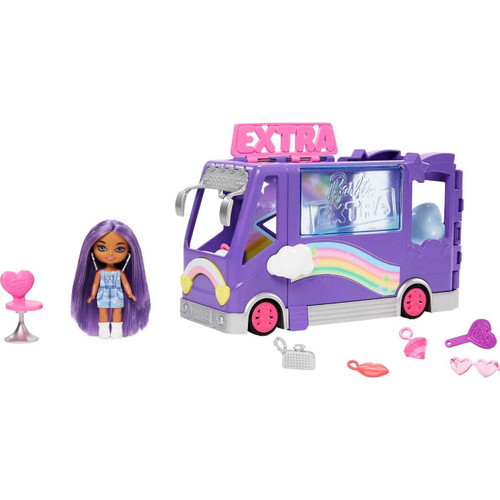 Barbie Extra Mini Minis Doll and Vehicle Playset, Expandable Tour Bus with Small Doll, Clothes and Accessories Barbie Extra Mini Minis Doll and Vehicle Playset, Expandable Tour Bus with Small Doll, Clothes and Accessories