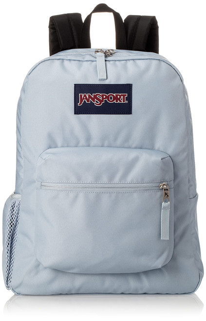 JanSport Cross Town Backpack - Class, Travel, or Work Bag with Water Bottle Pocket, Blue Dusk