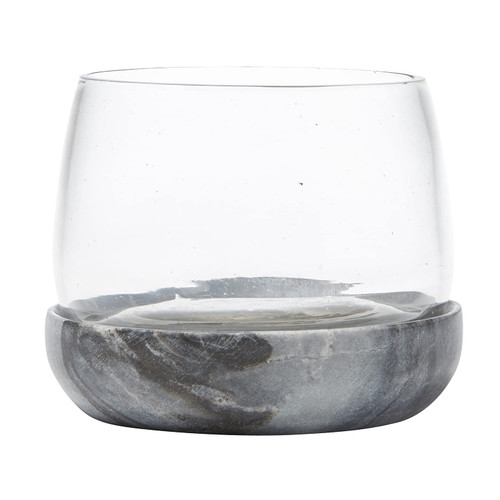 Santa Barbara Design Studio Table Sugar Marble and Glass Bowl, Small, Grey
