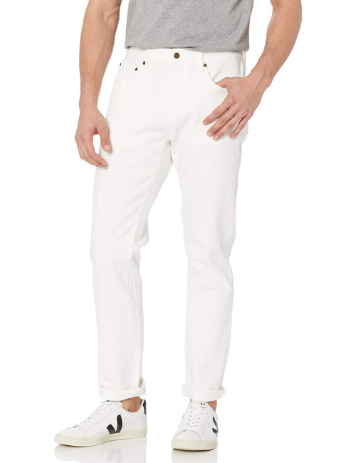 Amazon Essentials Men's Athletic-Fit Stretch Jean, Bright White, 34W x 32L