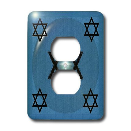 3dRose lsp_8346_6 Star of David Blue 2 Plug Outlet Cover