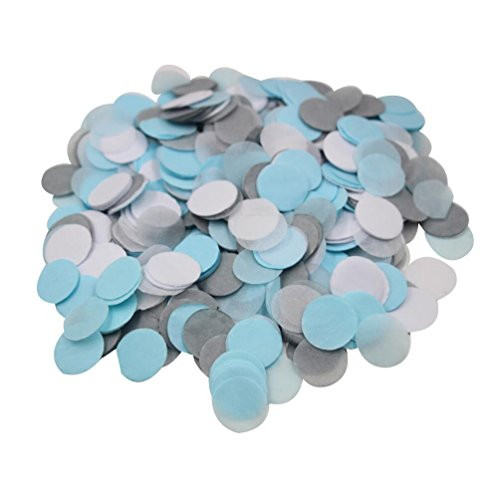 Mybbshower Blue Gray White Tissue Paper Confetti Gender Reveal Birthday Party Baby Shower Table Scatter 5000 Pieces