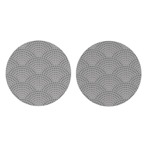 Dot Scallops Silvery Grey 2.75 x 2.75 Ceramic Car Coasters Pack of 2