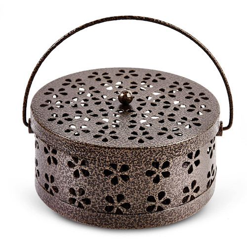 Hibekol Bronze Mosquito Coil Holder - Incense Coil Burner - Indoor Outdoor Camping Use Portable Coil Holder - Incense Burner Holder 6 Inches Diameter