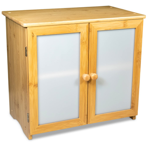 Large Bamboo Bread Box with Frosted Doors and Adjustable or removable Shelf. Double Layer Bread Storage, Rustic Farmhouse Style Bread Bin, Bread box for kitchen countertop, Bread holder. (self-assembly) Large Bamboo Bread Box with Frosted Doors and Adjustable or removable Shelf. Double Layer Bread Storage, Rustic Farmhouse Style Bread Bin, Bread box for kitchen countertop, Bread holder. (self-assembly)