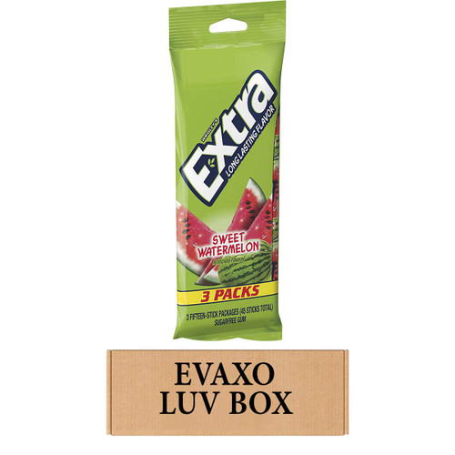 Extra Sugar Free Gum Sweet Watermelon, 15 Count Sticks (Pack of 20)