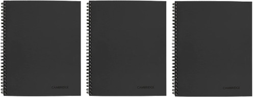 Cambridge Limited Business Notebook, Legal Ruled,6-5/8" x 9-1/2" page size, 80 sheets, Wirebound, Black (06672), 3 Pack