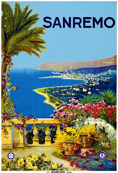 Sanremo - Italy - 1920 - Travel Poster Magnet