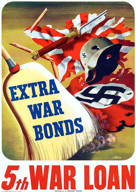 Extra War Bonds - 5th Loan - 1944 - World War II - Propaganda Magnet