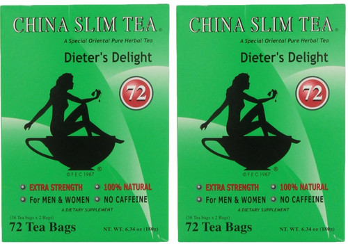 2 Set. China Slim Dieter's Tea Delight, Large, 72-Count (Pack of, 144 Bags Total), 2 Set 72 Count (Pack of 2), 2.0 Count