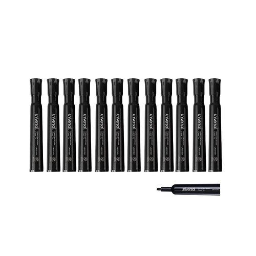 UNVSL 2 Set Universal Permanent Markers, Chisel Tip, Black, Dozen (UNV07051), 2 Set Black