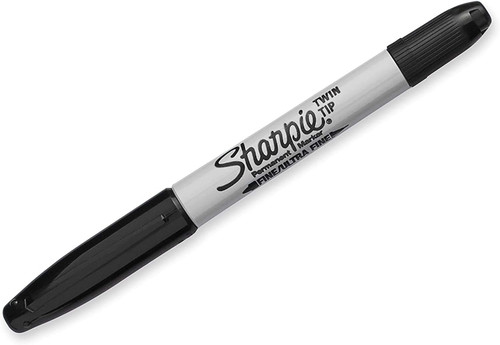Sharpie Twin Tip Permanent Markers, Fine & Ultra-Fine Points, Black, 2 Pack of 4 (32175PP)
