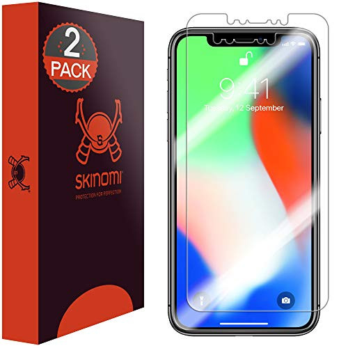 Apple iPhone Xs Max Screen Protector [Edge to Edge](6.5")(2-Pack), Skinomi TechSkin Full Coverage Screen Protector for Apple iPhone Xs Max Clear HD Anti-Bubble Film