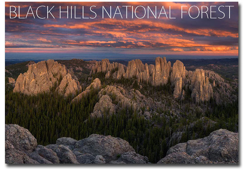 Black Hills National Forest Sunset, South Dakota Travel Refrigerator Magnet Size 2.5'' x 3.5'', Multi Color
