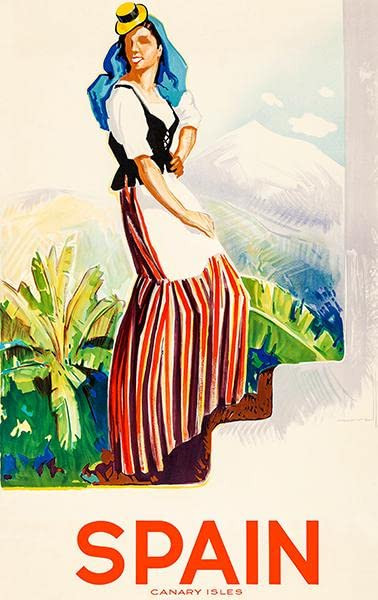 Spain - Canary Islands - 1940's - Travel Poster Magnet