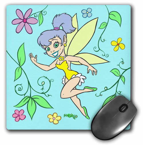 3dRose LLC 8 x 8 x 0.25 Inches Gold Fairy Mouse Pad (mp_2849_1)