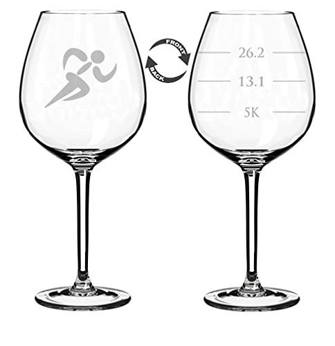 Wine Glass Goblet Two Sided Runner Run Marathan Fill Lines (20 oz Jumbo)