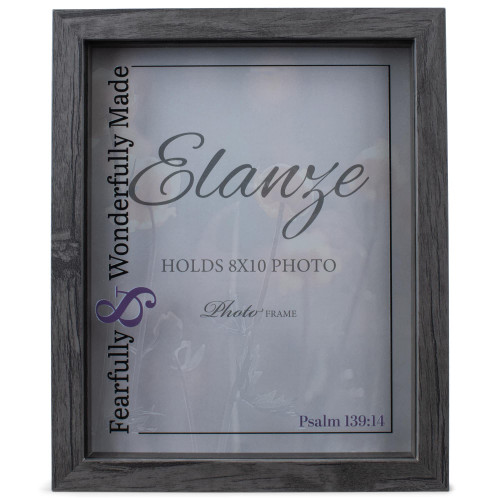 Elanze Designs Fearfully Wonderfully Made 8 x 10 Grey Wood Framed Wall Sign