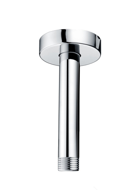 Purelux Ceiling Mount Shower Arm 6 Inches Water Outlet PJ0611 Made of Stainless Steel Straight Shower Arm with Gasket Flange, Chrome Finish